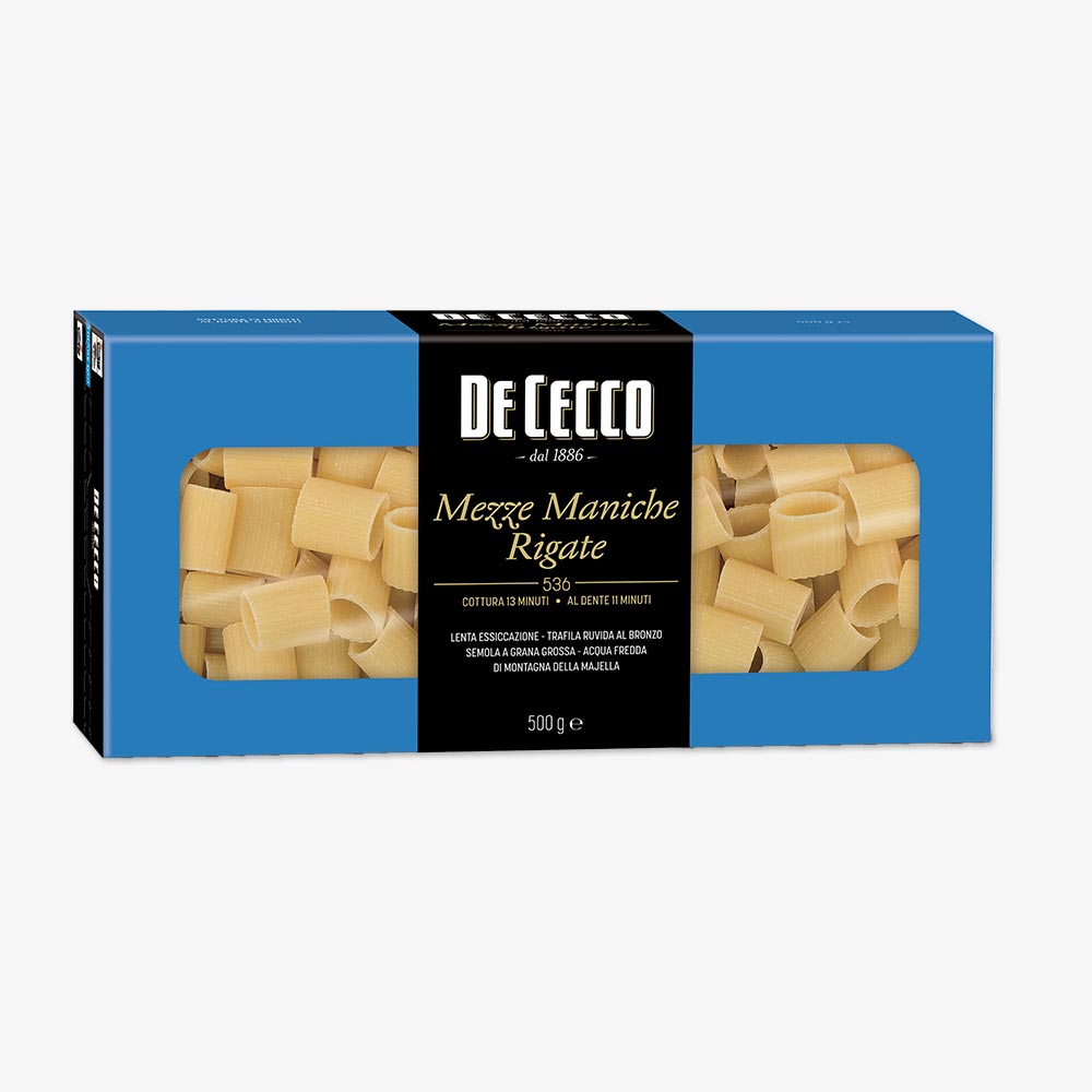 Paste De Cecco Club, Mezze Maniche Rigate nr.536, 500 g