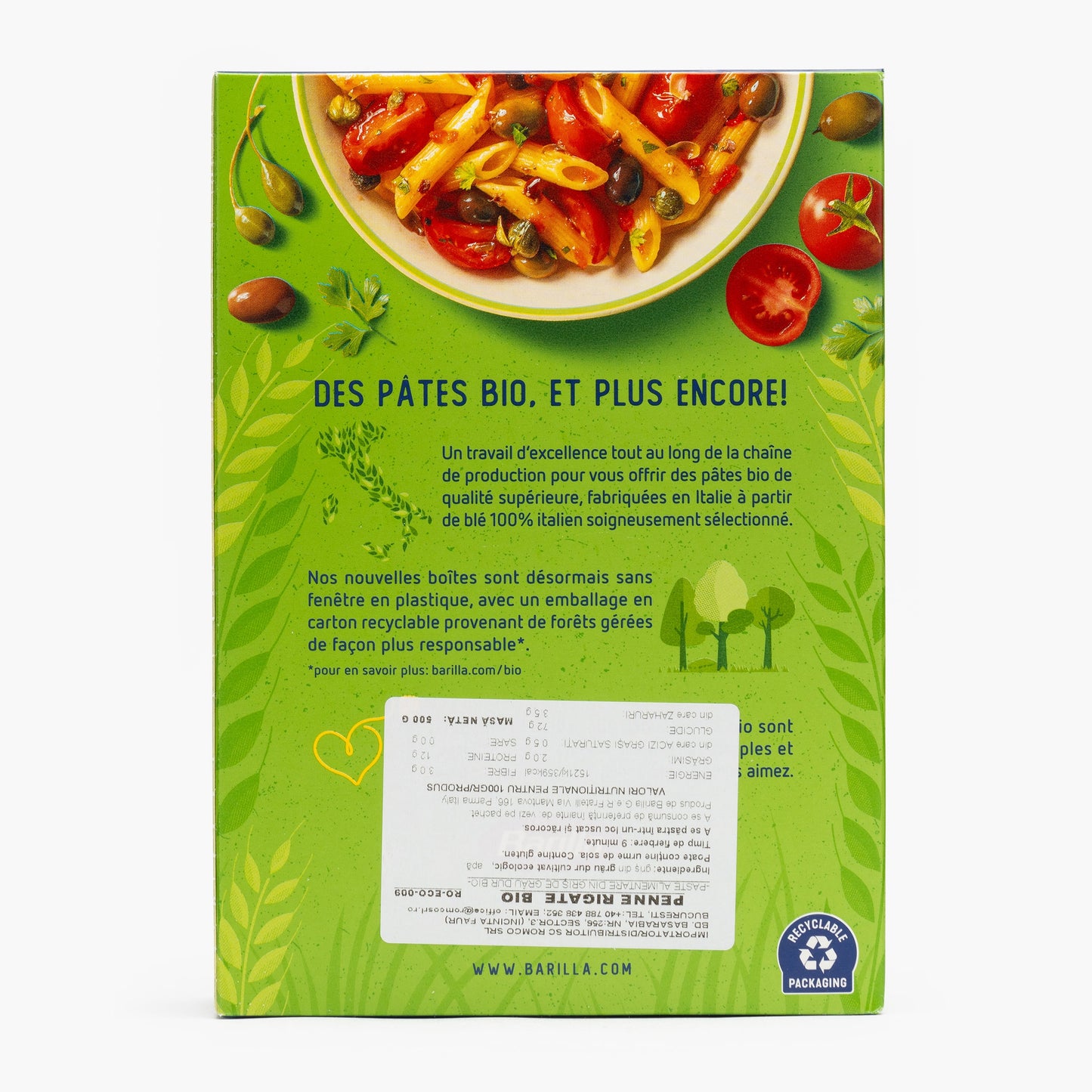Paste Barilla, Penne Bio, 500gr
