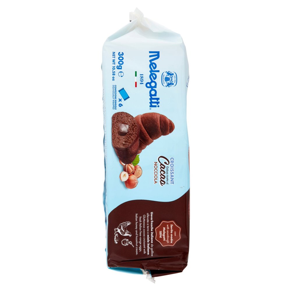 Croissant Melegatti, Cacao și crema de alune de pădure, 6 Bucați, 300 g (6x50g)