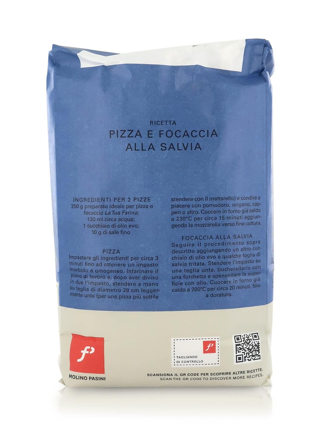 Făina de grâu Molino Pasini cu drojdie, Pizza e Focaccia, 1 kg