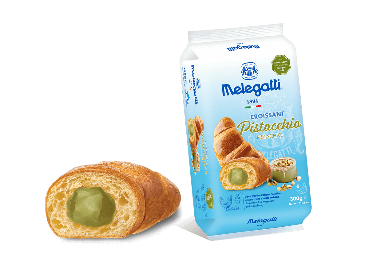 Pachet Trio Croissant Melegatti, Crema de Fistic, 3 Bucați, 900 g (3x300g)