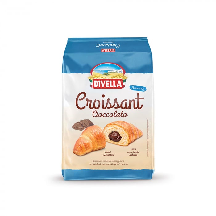 Croissant DIVELLA cu ciocolata - 210gr x 5 bucati