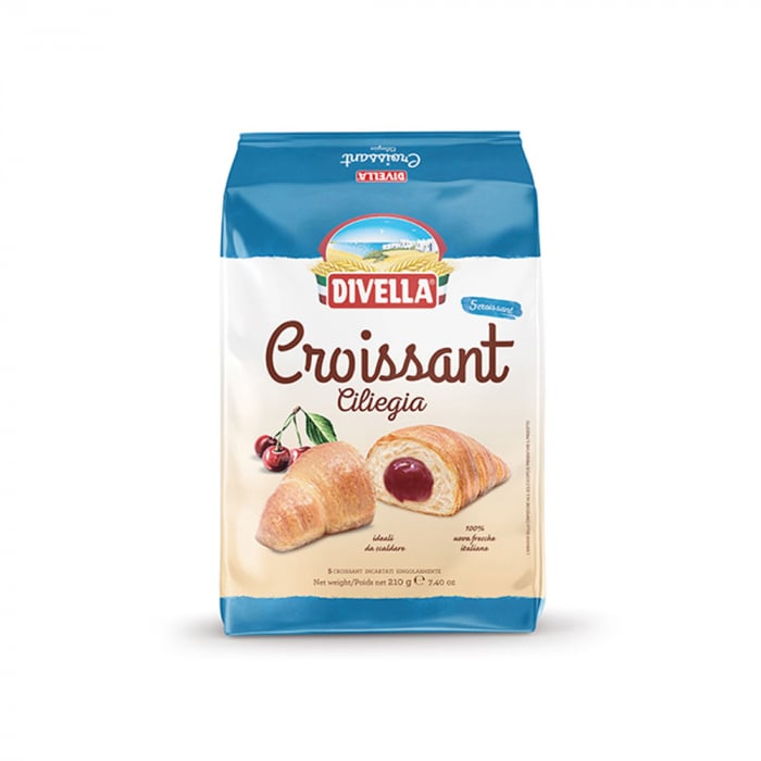 DIVELLA Croissant cireașă - 210gr x 5 bucati - Fantasie del Mattino