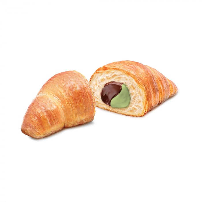 DIVELLA Croissant fistic și ciocolată - 210gr x 5 bucati - Fantasie del Mattino