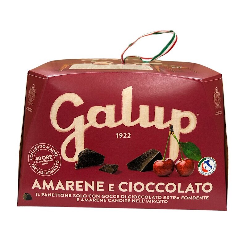 Panettone Artizanal, Galup, Cirese Negre Confiate si Ciocolata Neagra, 750g