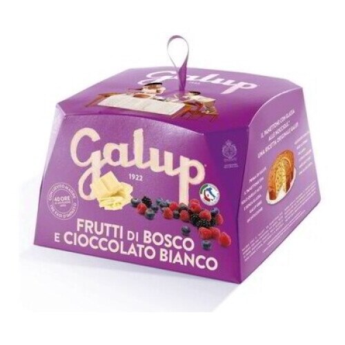 Panettone Frutti di Bosco e Cioccolato Bianco, Galup, 750g, Made in Italy