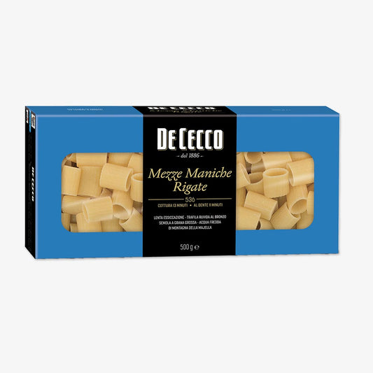 Paste De Cecco Club, Mezze Maniche Rigate nr.536, 500 g