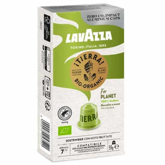 Capsule de cafea Lavazza "Tierra Bio", compatibile Nespresso,aluminiu 10x5,7g