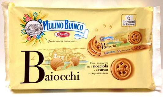 Biscuiți Mulino Bianco, Baiocchi Nocciola Snack, 6 bucați, 260 g