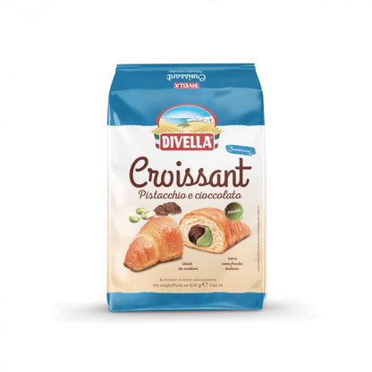 DIVELLA Croissant fistic și ciocolată - 210gr x 5 bucati - Fantasie del Mattino