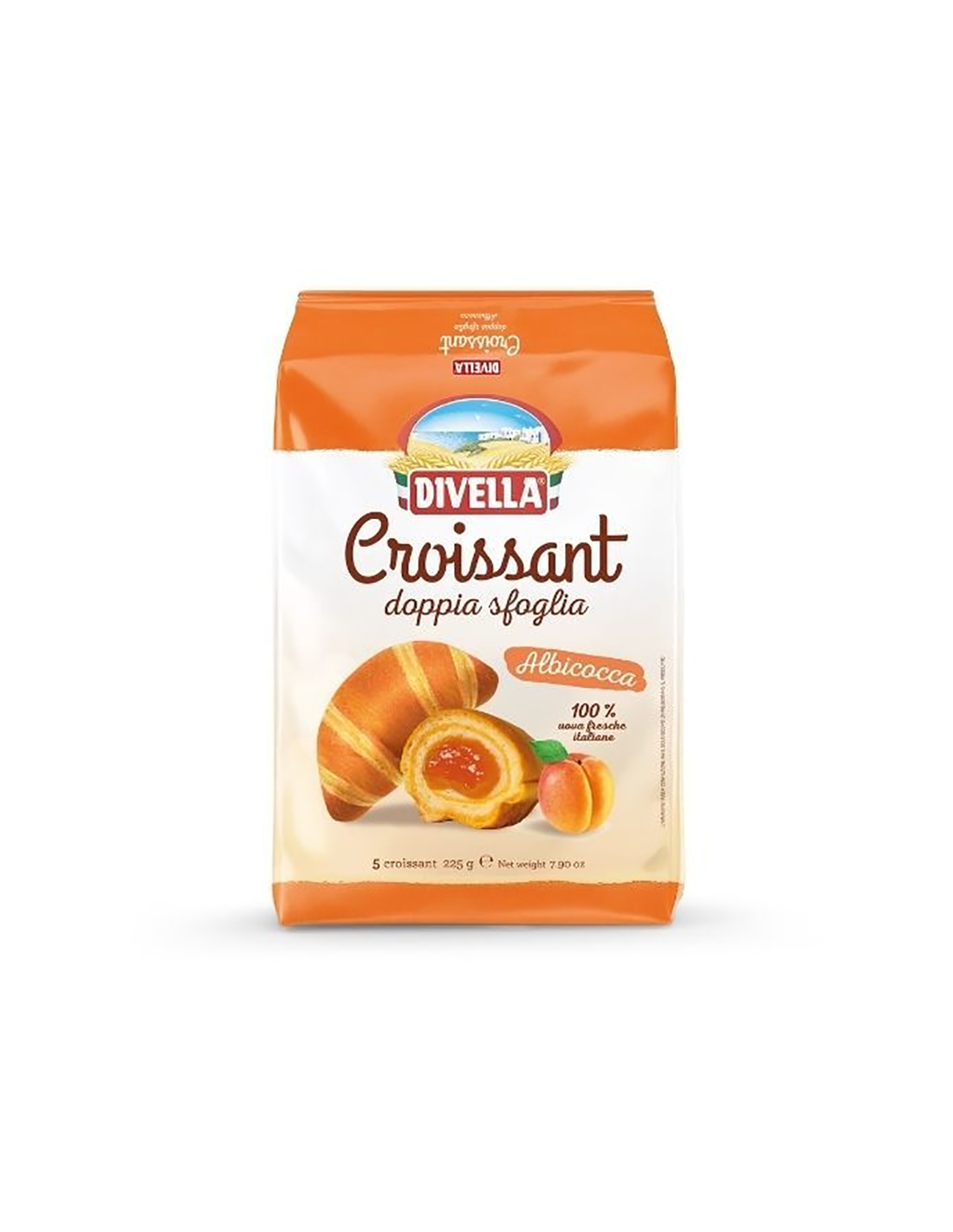 Croissant Divella Doppia Sfoglia cu Caise, 5 bucati, 225 g