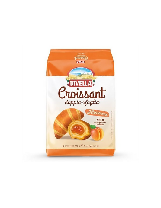 Croissant Divella Doppia Sfoglia cu Caise, 5 bucati, 225 g