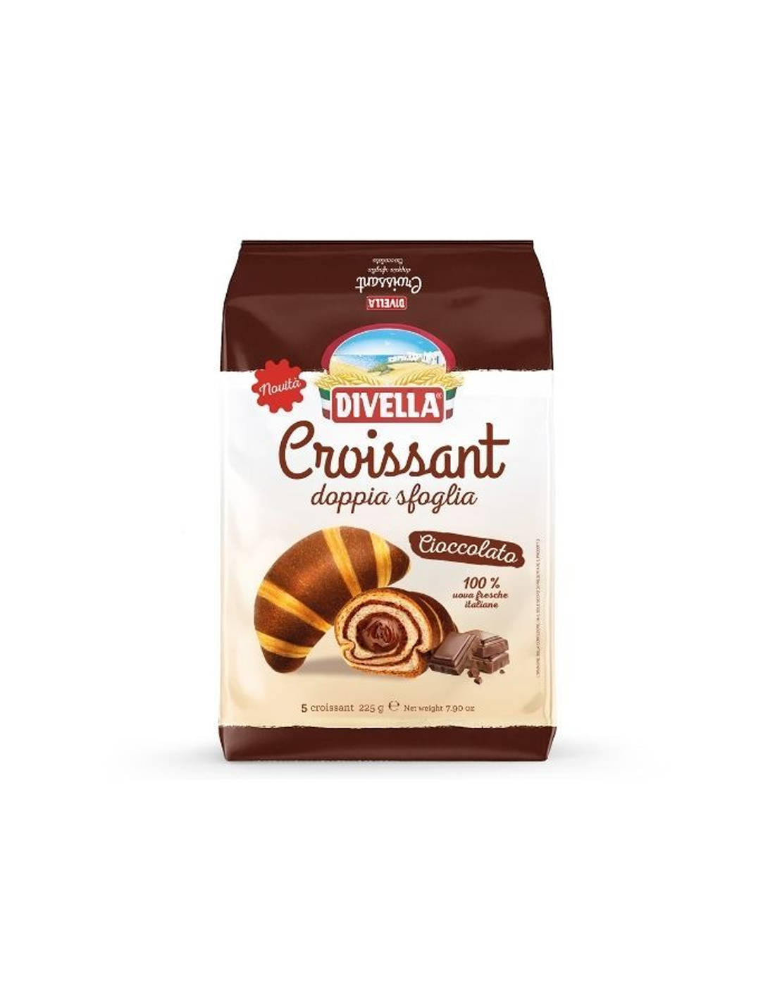 Croissant Divella Doppia Sfoglia cu Ciocolata, 5 bucati, 225 g