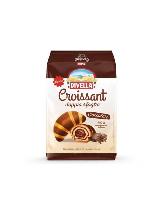 Croissant Divella Doppia Sfoglia cu Ciocolata, 5 bucati, 225 g