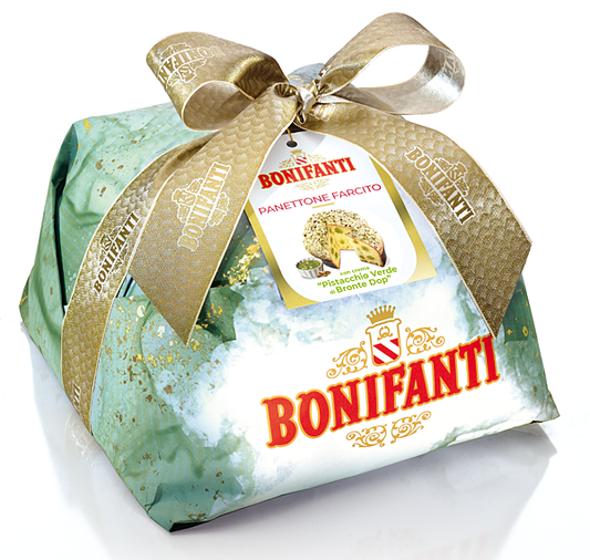 Cozonac (Panettone) Bonifanti, cu crema de fistic, 750g