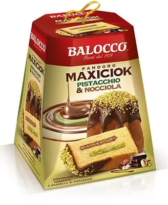 Panettone Balocco Maxiciok cu fistic si alune, 800gr