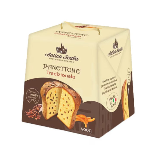 Panettone Traditional Melegatti 500gr, cu stafide si coaja de portocala confiata