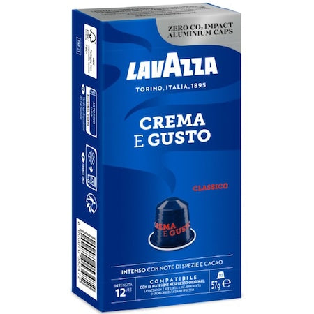 Capsule de cafea Lavazza "Crema & Gusto", compatibile Nespresso,aluminiu 10x5,7g