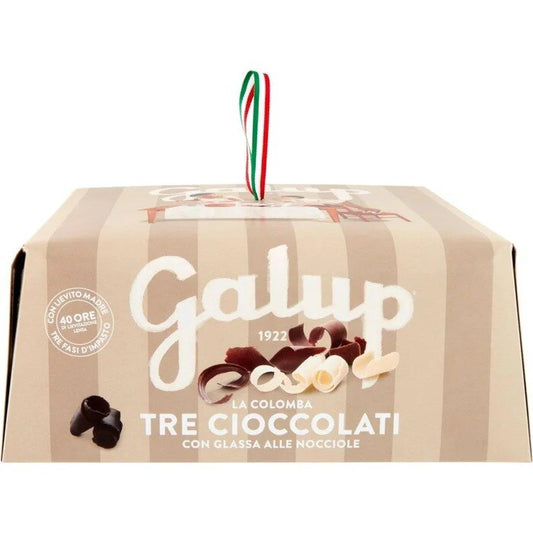 Panettone Three Chocolates, Galup, 750g - Made in Italy