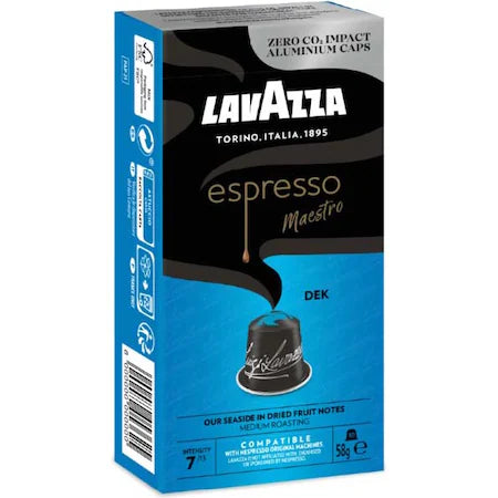 Capsule de cafea Lavazza "Decaffeinato", compatibile Nespresso,aluminiu 10x5,7g