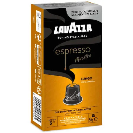 Capsule de cafea Lavazza "Lungo", compatibile Nespresso,aluminiu 10x5,7g